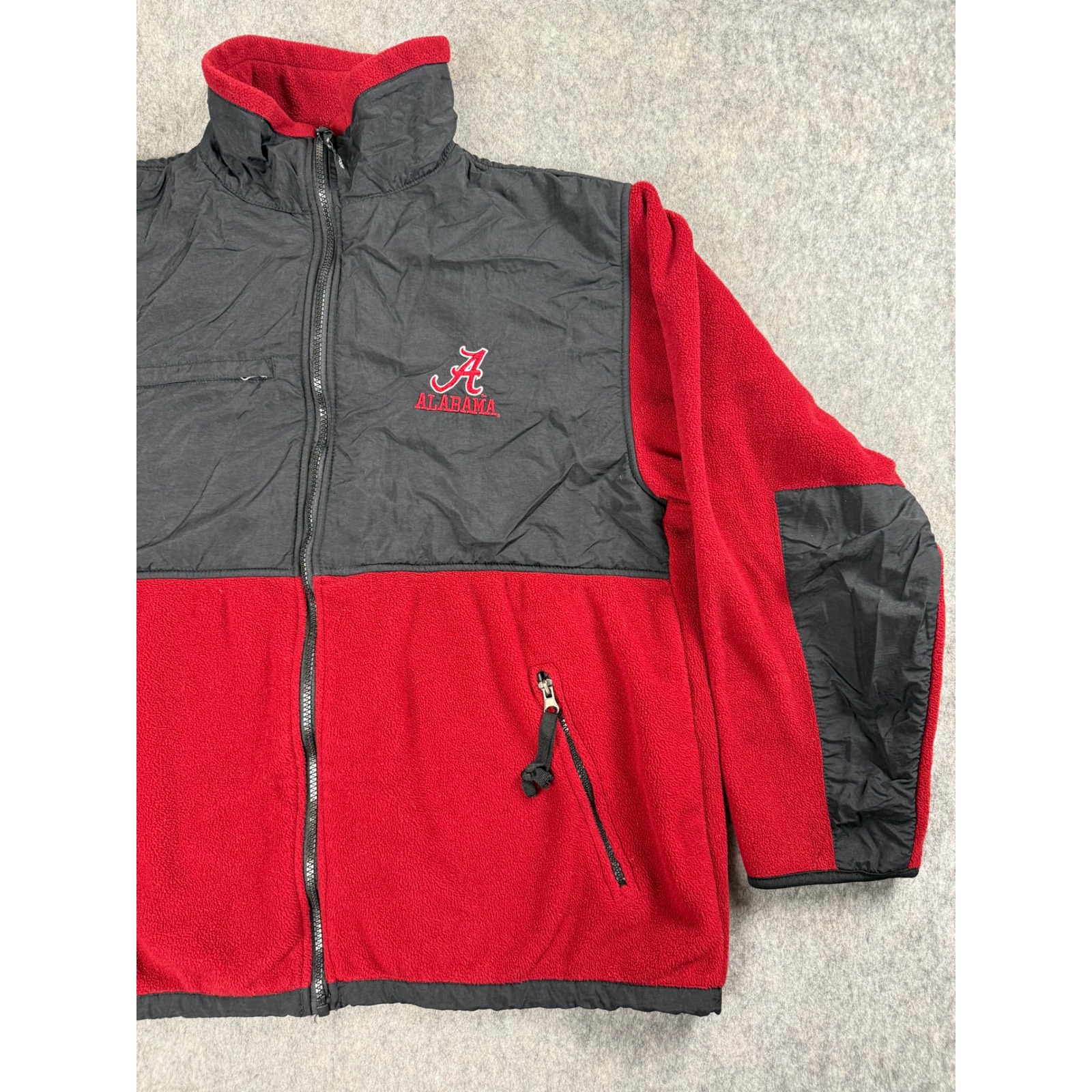Weatherproof Alabama Fleece Jacket Mens M Red Black Polyester Zip Coat Gameday — image 3 of 8